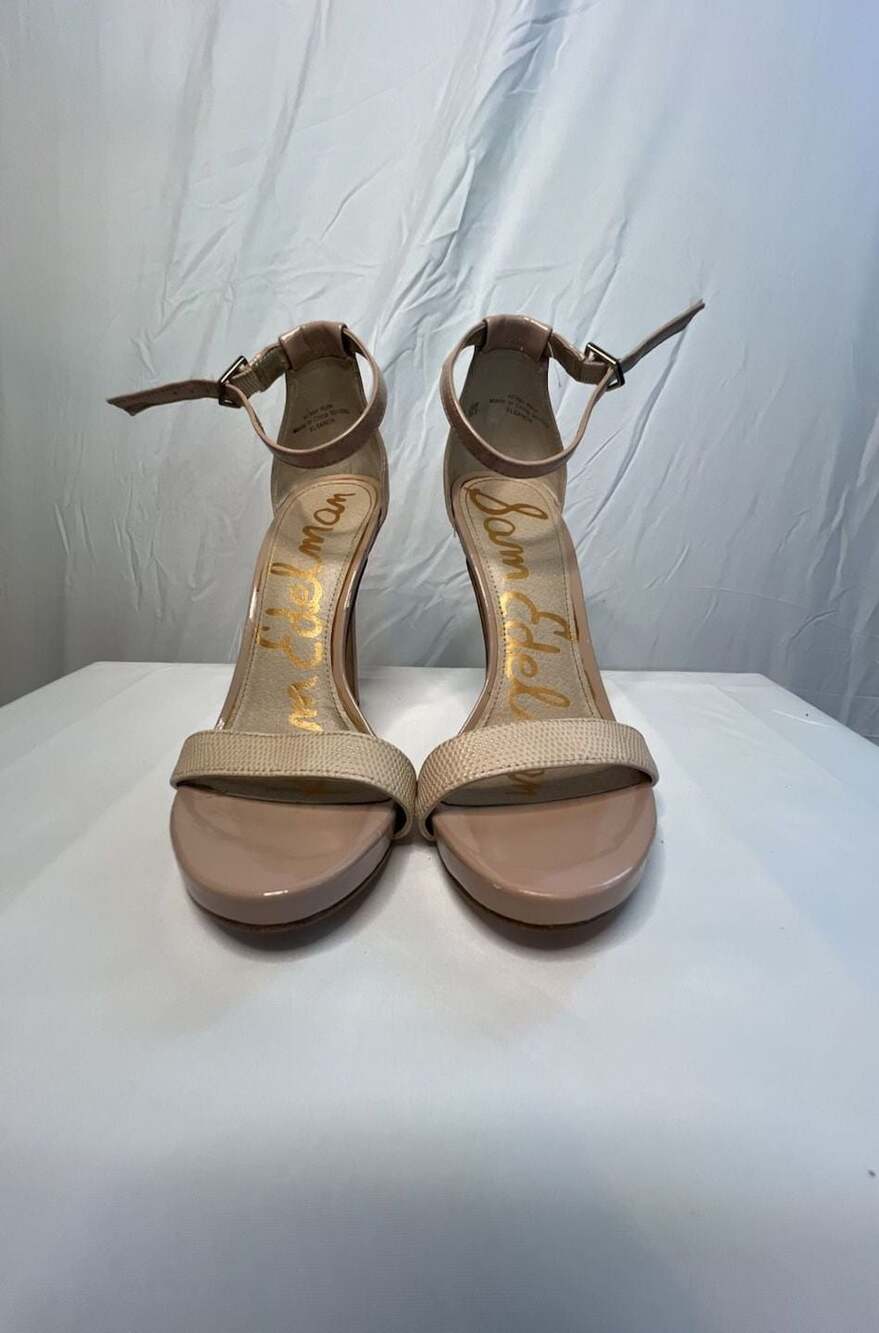Sam Edelman Eleanor City Leather Stiletto Sandals, Sizes 5.5 nude